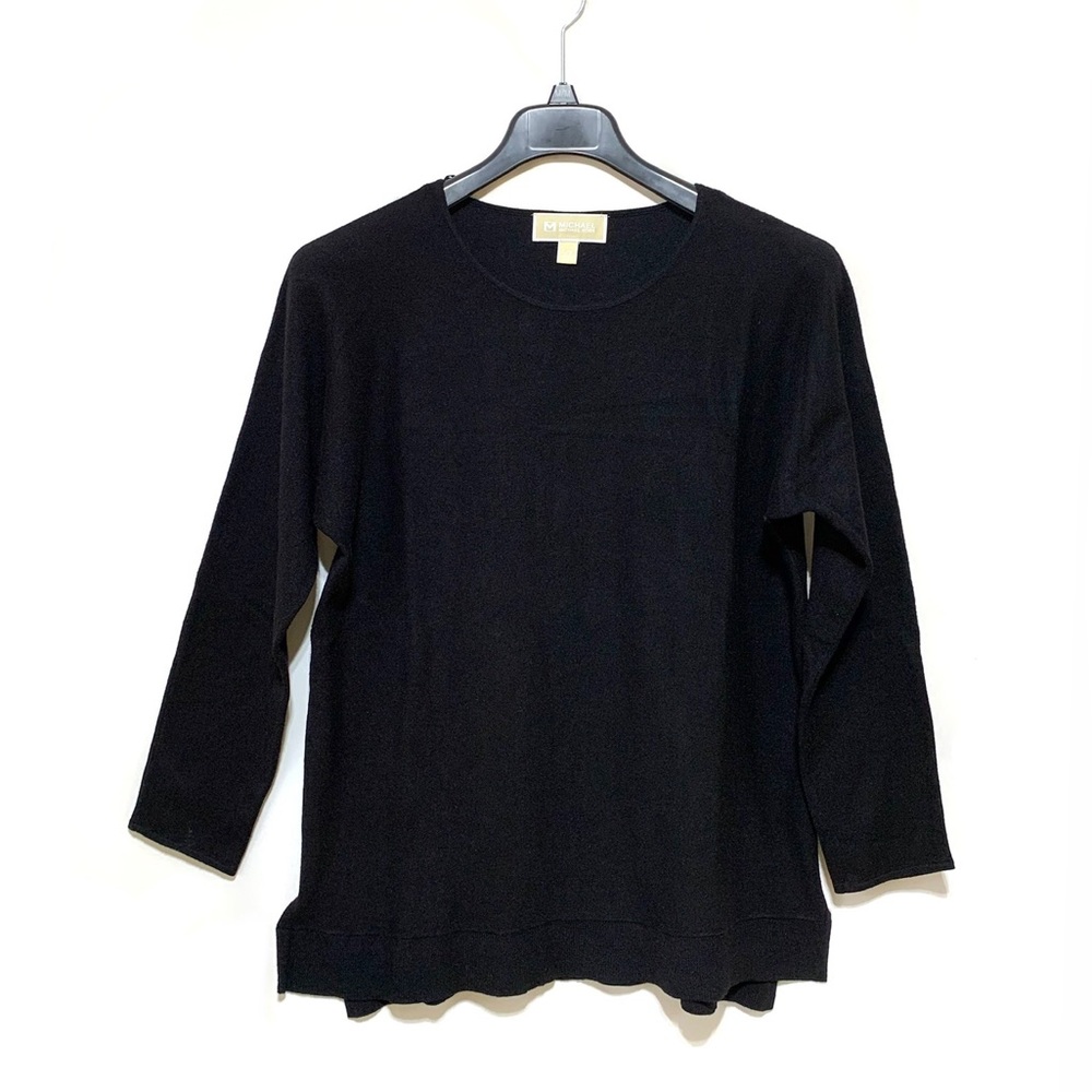 Like New Michael Michael Kors Black Knit 3/4 Sleeves Sweater Top Size Large